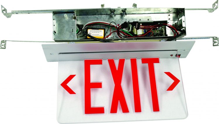 Edge Lit Recessed Exit Sign – I-Luminosity